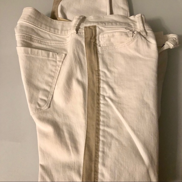NWT Loft White Tan Side Stripe Modern Skinny Jeans 25P - Picture 3 of 3